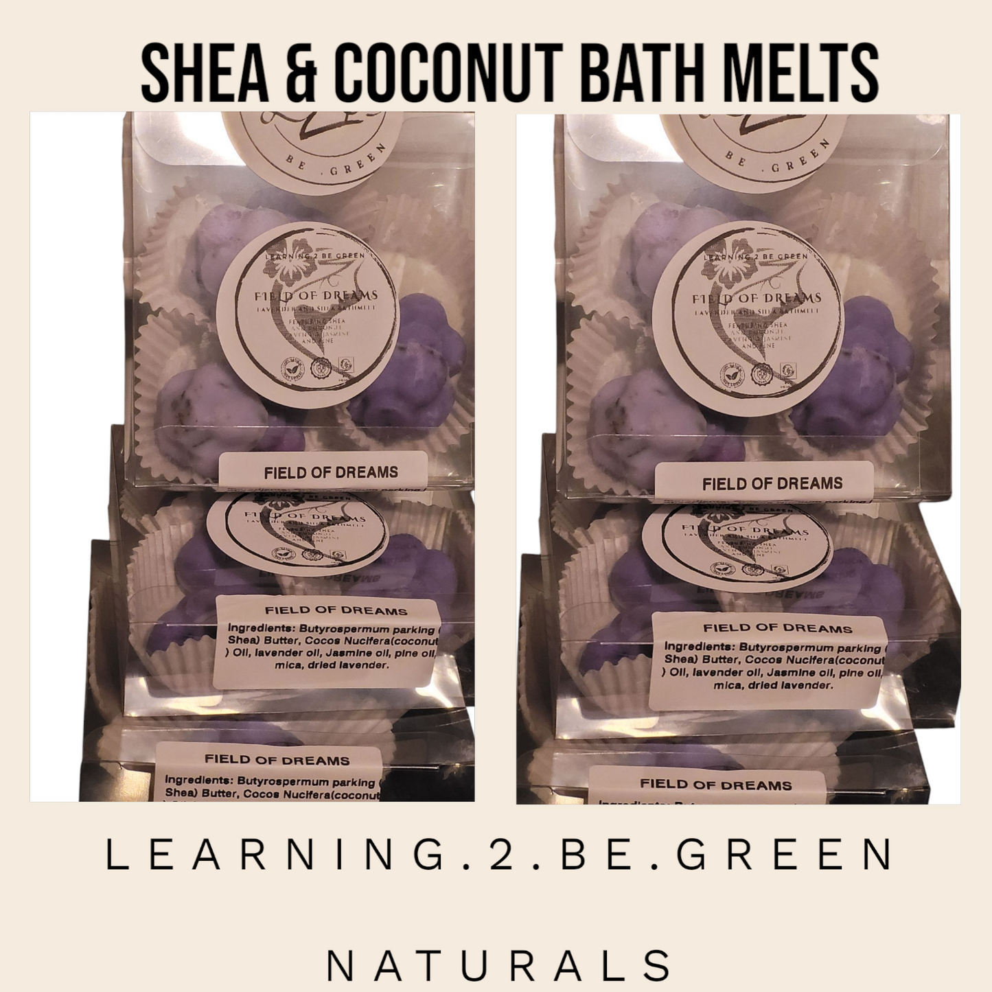 Field of dreams Shea bath melts. 4-pack